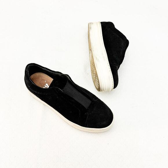 All Saints Black Suede Leather Platform Comfort Sneaker Size 39 - Picture 6 of 8